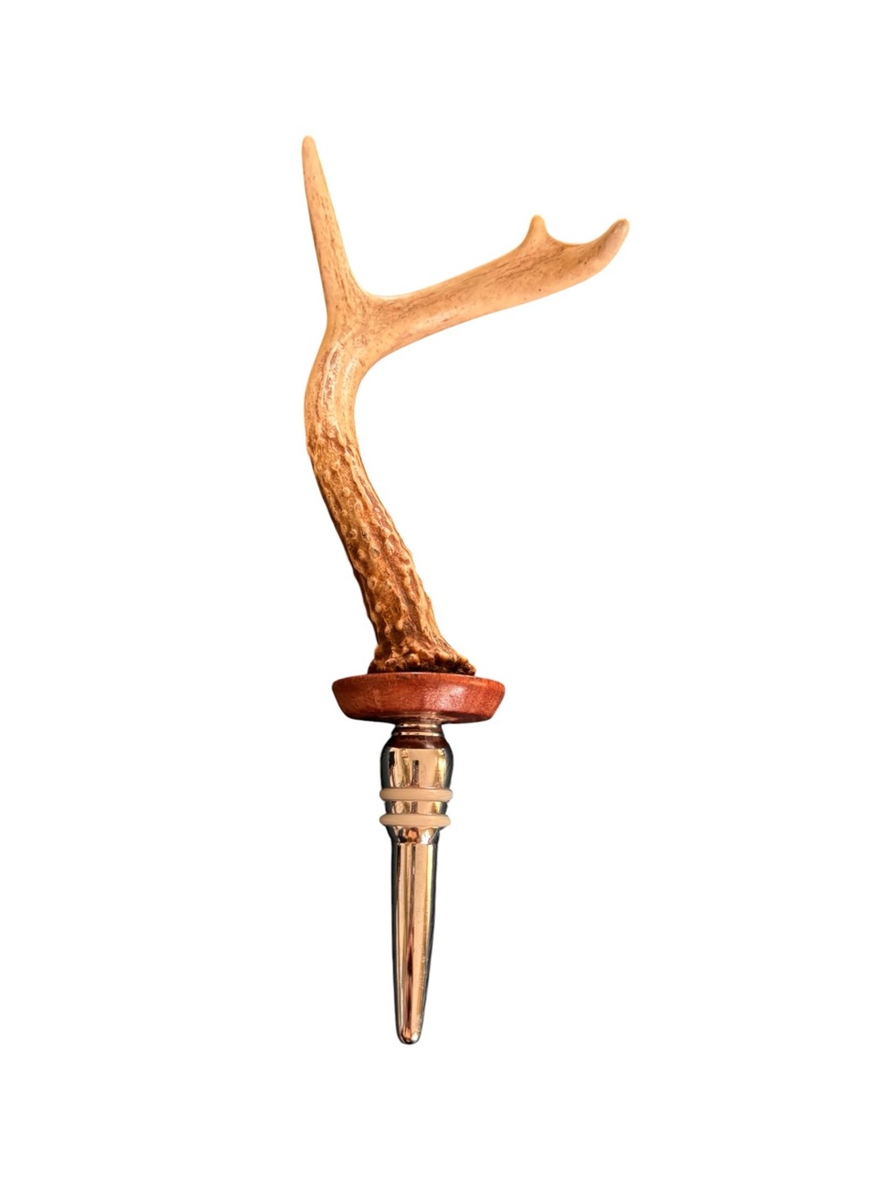 Authentic Deer Antler Wine Bottle Stopper 10” Man~Cave She~Shed Rustic Collector